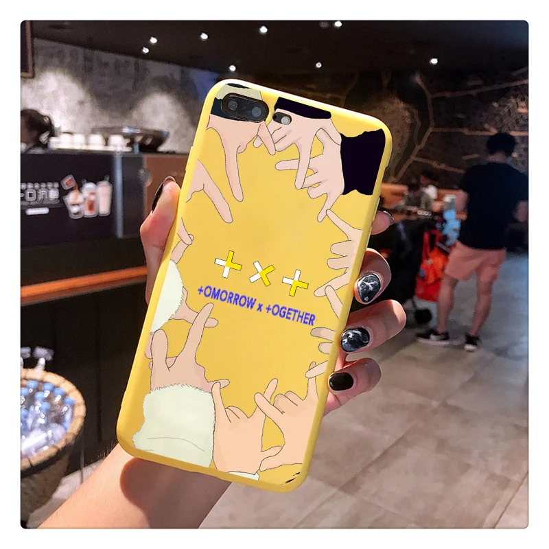 TXT карамельный цвет чехол для телефона TPU iphone 8 XS XR XSMAX TOGETHER The Dream Chapter STAR розовый