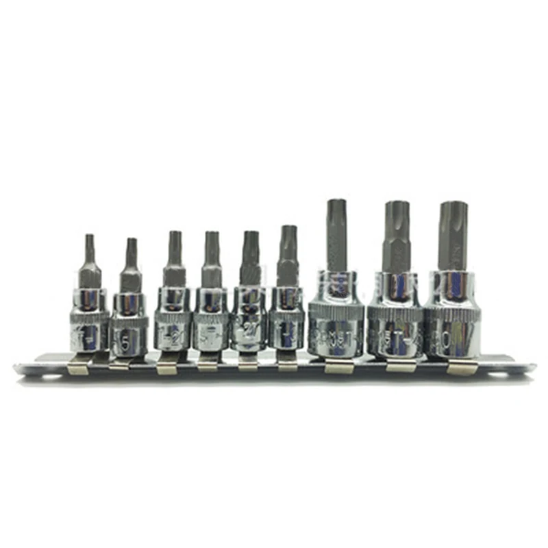 

9pc 2-10mm Professional Hand Tool Set Nut Driver Drilling Inner Allen Wrench Socket Sleeve Adapter Power Tool HOT