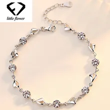 Браслеты из серебра 925 пробы с сердцем Bizuteria Bileklik ювелирные изделия Kehribar для женщин алмаз нефрит S925 браслеты изысканные ювелирные изделия бижутерия