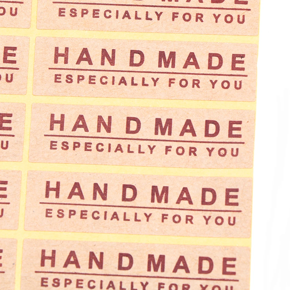 160pcs/10Sheet Handmade Label Vintage Stickers Kraft Label Sticker Diy Hand Made For Gift Cake Baking Sealing Hang Tag