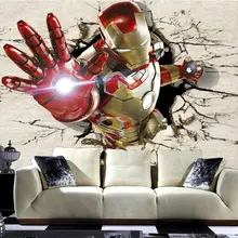 Железный человек 3D просмотра Книги по искусству росписи удивительные одежда «Супергерои» фото обои шелковые обои украшения комнаты прихожей детская комната
