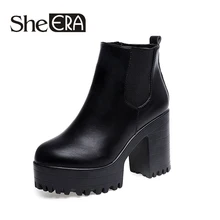 2014 winter autumn women boots platforms Square heel ankle boots Paint Leather Boots fashion motorcycle boots metal decoration цена 2014 winter autumn women boots platforms Square heel ankle boots Paint Leather Boots fashion motorcycle boots metal decoration цены онлайн