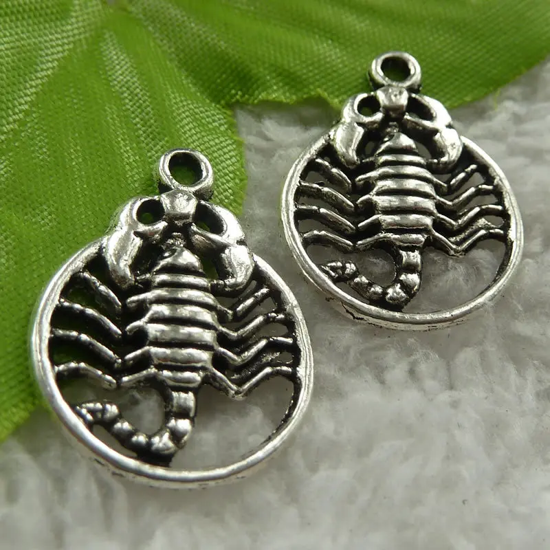 164 pieces antique silver scorpion charms 26x19mm 3958scorpion charms