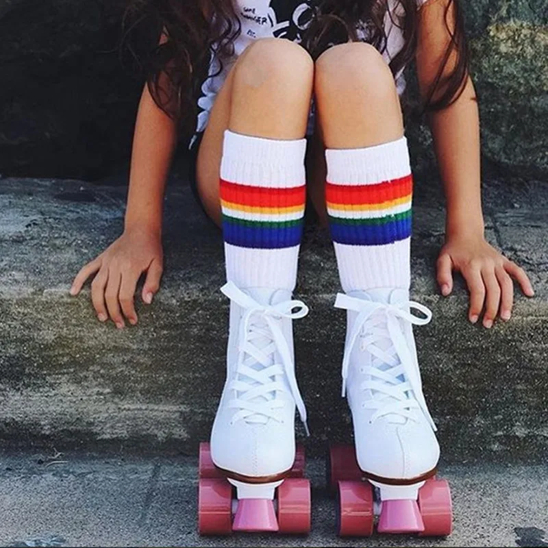 Rainbow-Kids-Knee-High-Socks-Cotton-Long-Student-School-Socks-Girls-Boys-Striped-Socks-White-Family (3)