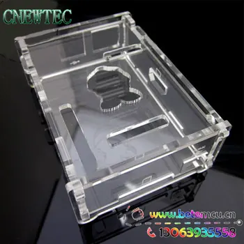 

5PCS/LOT Transparent Pi Box for Raspberry Pi + pure aluminum heat sink set kit (3pcs/kit)