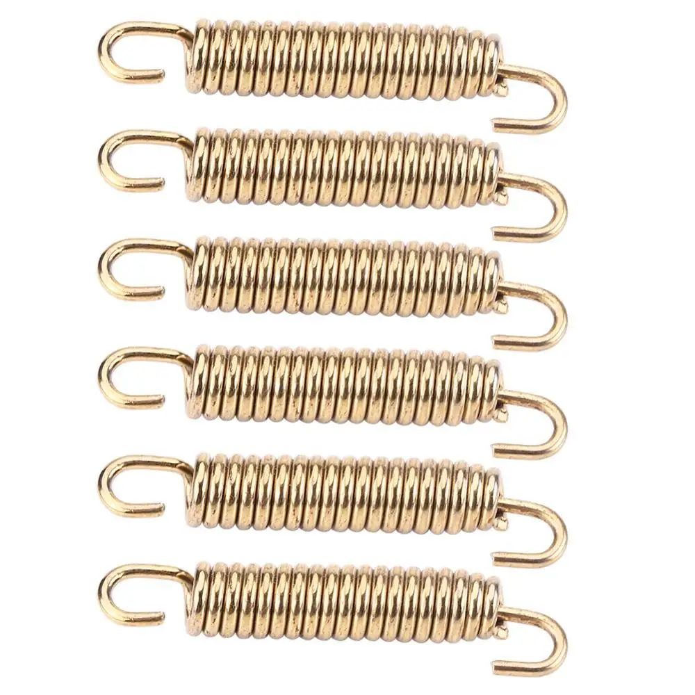

6 pcs Stainless Steel Muffler Exhaust Pipe Spring Hooks 2 colors for option fit for most riding motorcycles scooters ATV