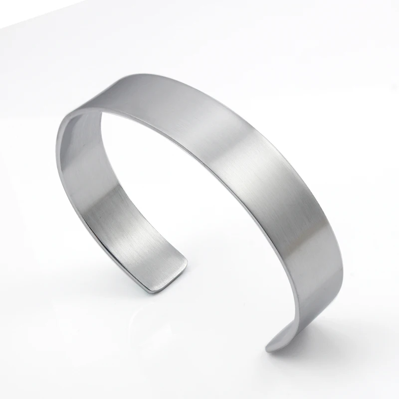 stainless steel punk metal matte retro plain bracelet cuff bangle men's jewelry free shipping