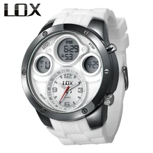 LOX Men Fashion & Casual Analog Digital Multifunction Watch Dual Display Quartz Wristwatches Outdoor Fun Clock Relojes Hombre