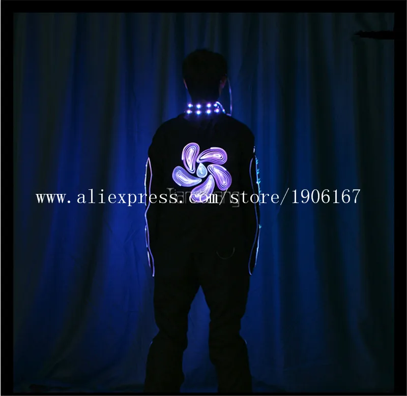 rogrammabl DMX led costumes ballroom dance RGB robot suit dj disco bar party stage wears luminous clothe performance tkv3