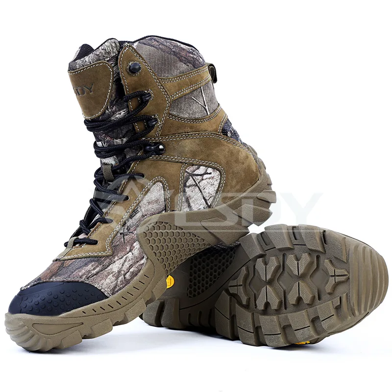  Esdy Winter Men Boots Military Camouflage Casual Tactical Boots Leather Combat Army Boots Men's Ank