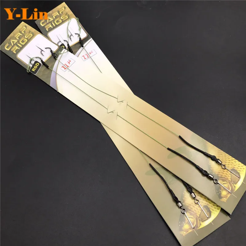 

12pcs(6pack) Carp fishing finished ready hair rigs hooks hand make carp hooks link lead core Braided Thread Carp Hooks Swivels