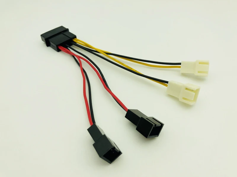 5 шт. 4Pin Molex на четыре 3 pin Кабель питания Компьютерный Вентилятор кабель адаптер