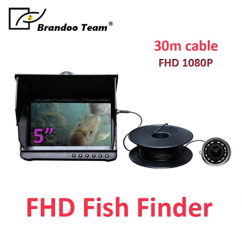

30M Fish Finder Underwater Ice Fishing Camera 5" LCD Monitor 12PCS LED Night Vision Camera For Fishing