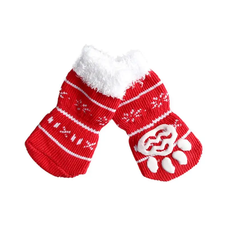 Рождественские носки для собак, маленькая собачья Обувь для собак, милые мягкие теплые вязаные носки, одежда для собак, кошек, рождественские носки - Цвет: F