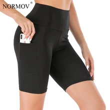 NORMOV, женские леггинсы для фитнеса, для тренировок, пуш-ап, леггинсы, для женщин, высокая талия, бесшовные, винтажные, черные, спортивная одежда, с карманами, короткие леггинсы