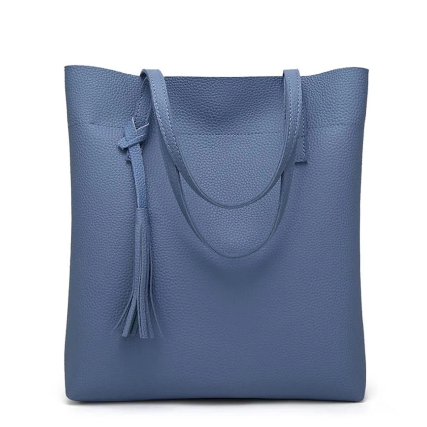 

PU Leather Tassel Handbags For Women Purse Shopper Totes Luxury Designer sac a main Vintage Fashion Shoulder Bag Large Capacity