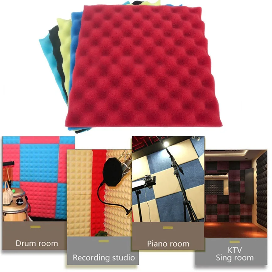 

250mm*250mm Soundproof Foam Acoustic Foam Treatment Sound-absorbing Cotton Soundproofing Foam For KTV Audio Room