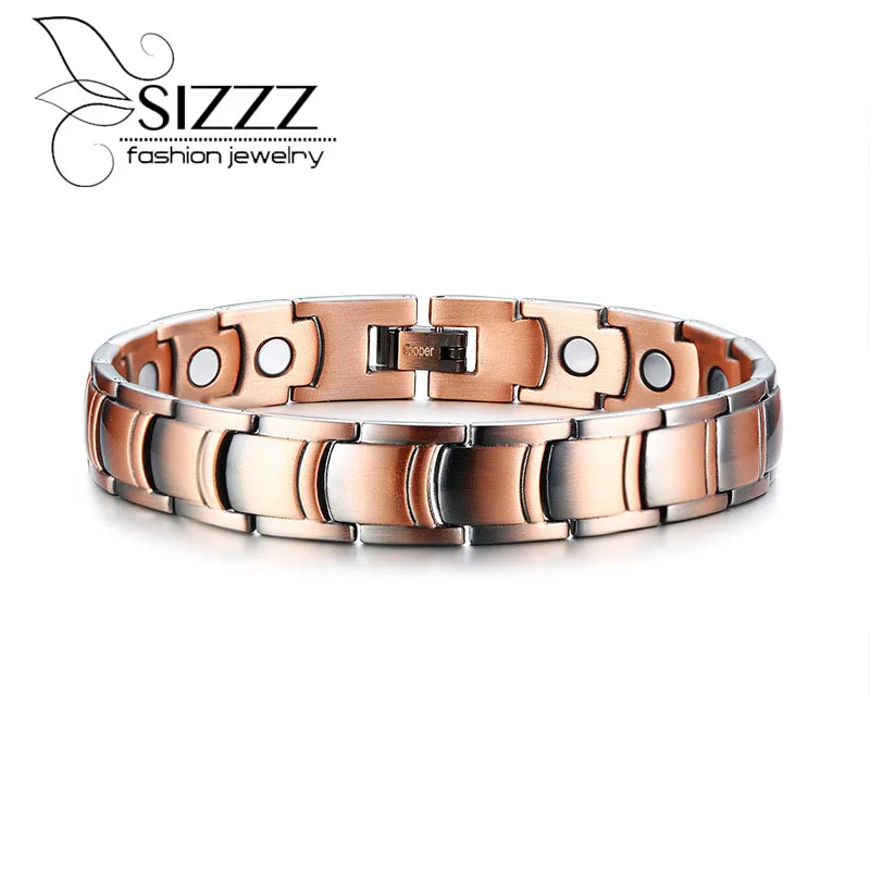 

SIZZZ European and American tide male red copper magnet bracelet&bangles for men
