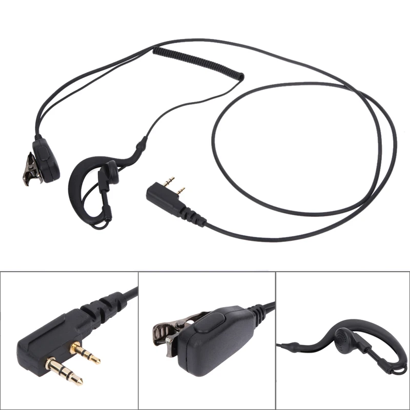 2Pin Acoustic Tube Headset In Ear Speaker Earphone Action Throat Mic