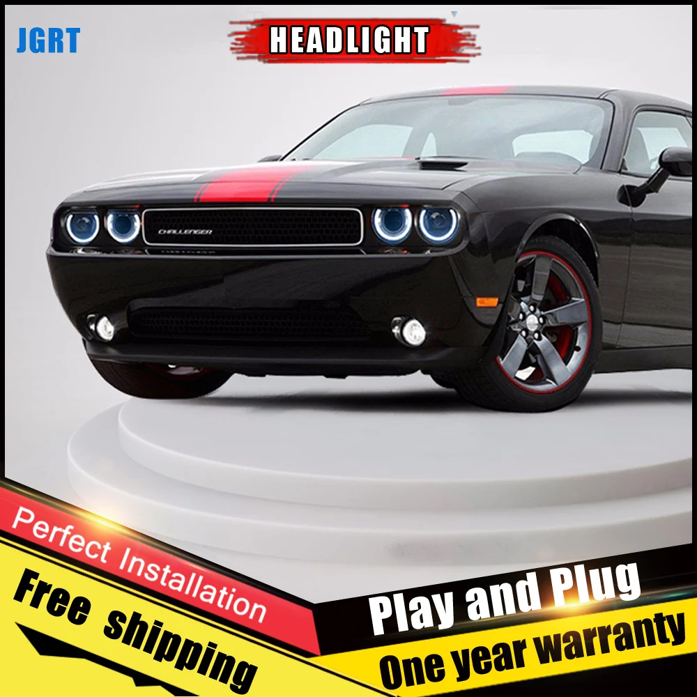 2 шт. автомобиль Стиль светодиодный фары для Dodge challenger 2008 2014 налобный фонарь DRL