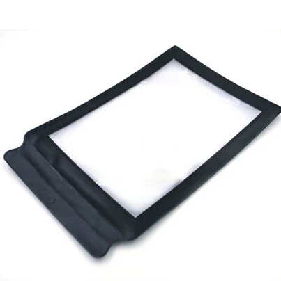 1PCS Full Page 3x Magnifier Sheet Large Magnifying Glass Book Reading Aid Lens PVC Lens PU Leather Border Magnifier