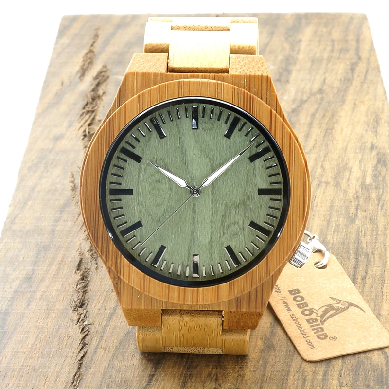 BOBO BIRD Brand Designer B22 Bamboo Watch Soft Bamboo Wood Straps Quartz Watches Natural Style As