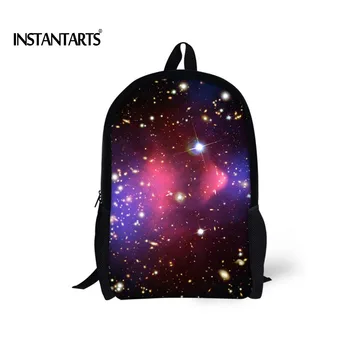 

INSTANTARTS Fashion 3D Galaxy Star Universe Printed Backpack for Women Mochilas Childern Shoulder Schoolbags Kids Girls Bookbags