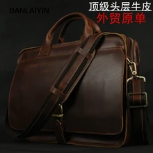 Luxury Genuine Leather Briefcase Men Briefcase Leather Laptop Bag Portfolio Men Business Bag Male Brief Case Document Office Bag
