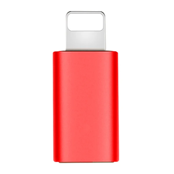ACCEZZ микро USB для освещения OTG конвертер для iPhone X XS XR 7 6S 8 Plus Мини Сплав данных синхронизации зарядки для iPad зарядки адаптер - Цвет: Красный