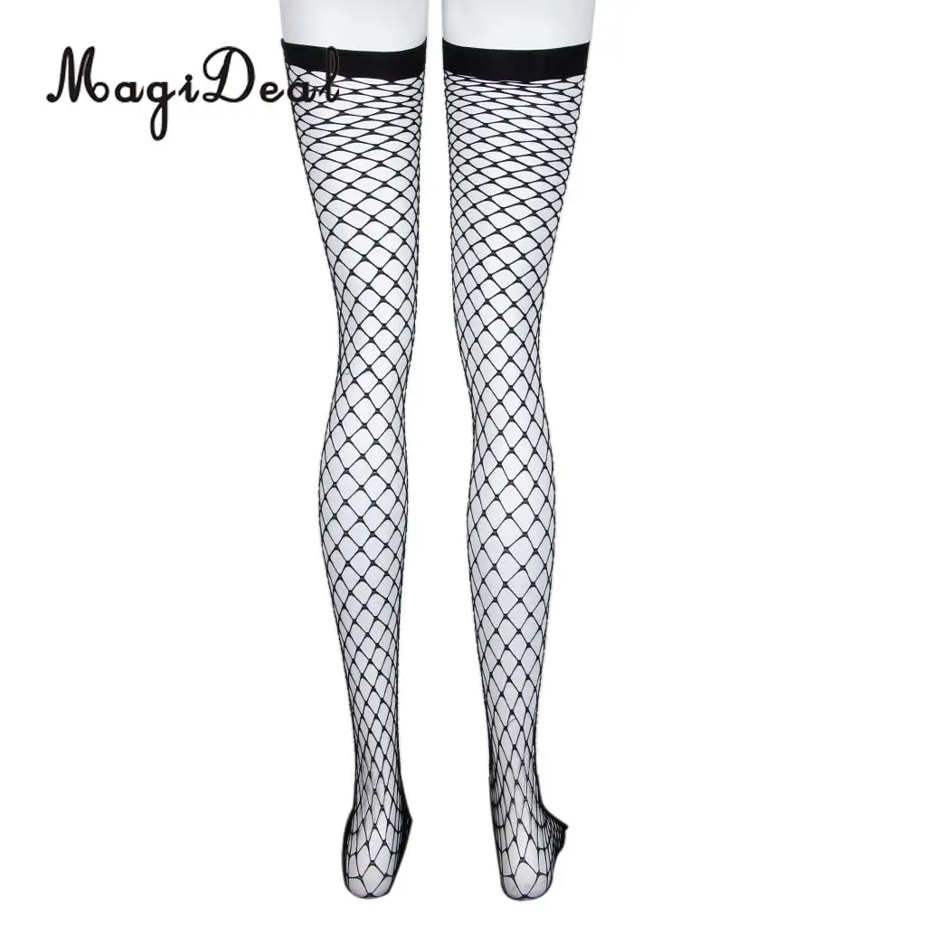 MagiDeal Long Tight Over Knee Fishnet Socks Pantyhose Mesh Stocking Langerie Woman Ladies Outfit Halloween Fancy Dress