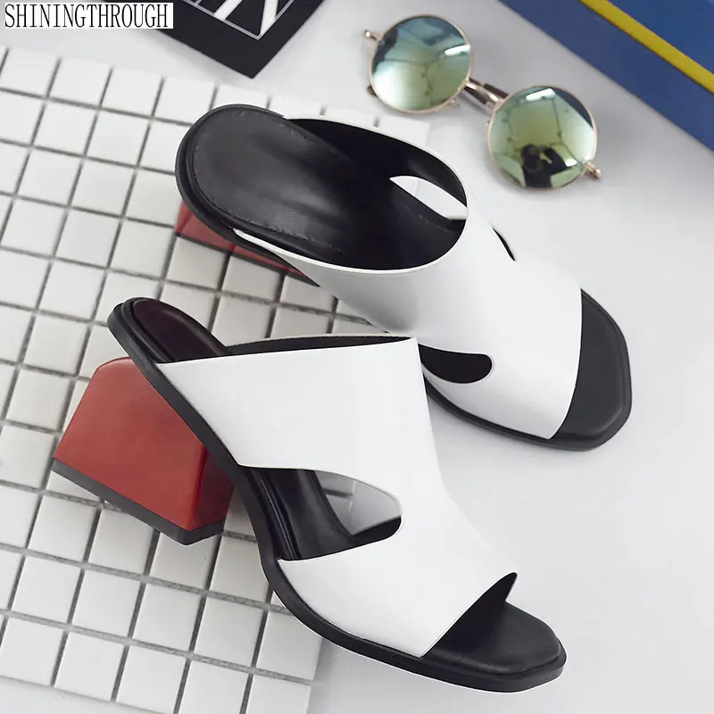 

Sexy Women High Heels slipper Fashion Party Wedding Shoes Woman Comfort Quality genuine Leather Summer Sandals