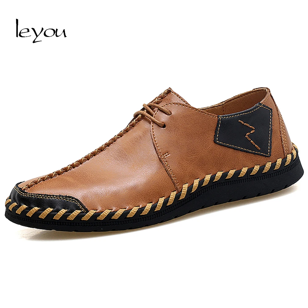 Leyou Men's Oxford Shoes New Fashion Soft Leather ...