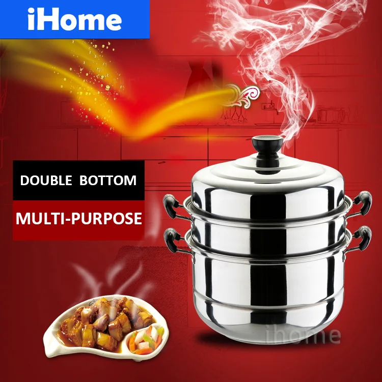 New! Hot!! Food Steamer Pot Stainless Steel 3 layers Bottom Double Boilers Multi Cooking Pot