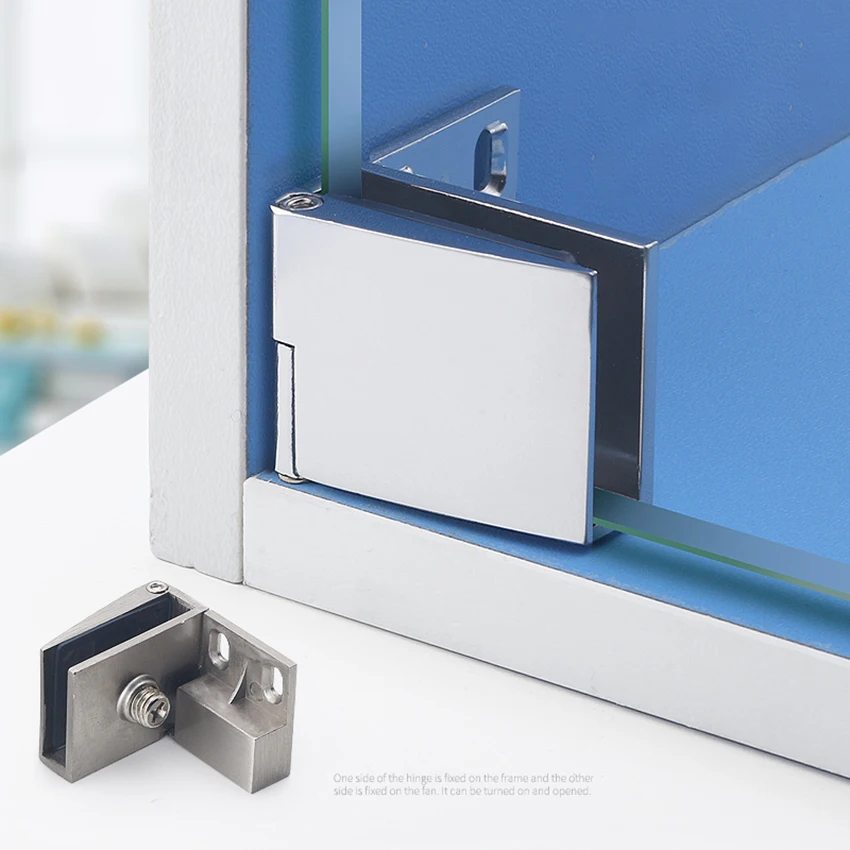 

2pcs/set Home/Office Glass Zinc Alloy Hinge Punch-free Cupboard Wine Cabinet Door Hinges 90 Degree Positioning Hinge Hardware