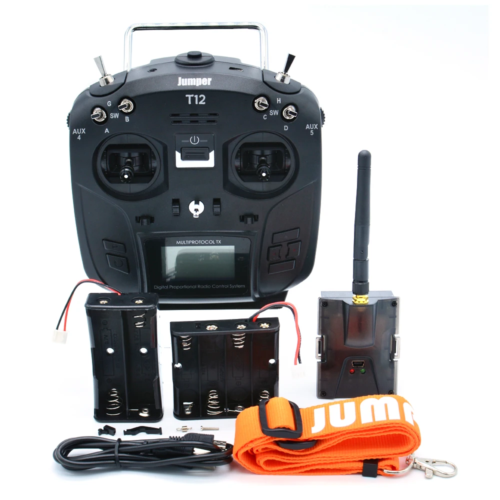 

Jumper T12 Plus OpenTX 16CH Radio Transmitter Remote Controller with JP4-in-1 Multi-protocol RF Module for Frsky JR Flysky