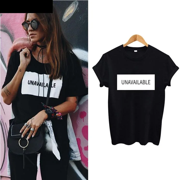 

2019 new summer unavailable funny print shirts women 100%cotton Short sleeve top graphic Fashion casual female clothes Harajuku