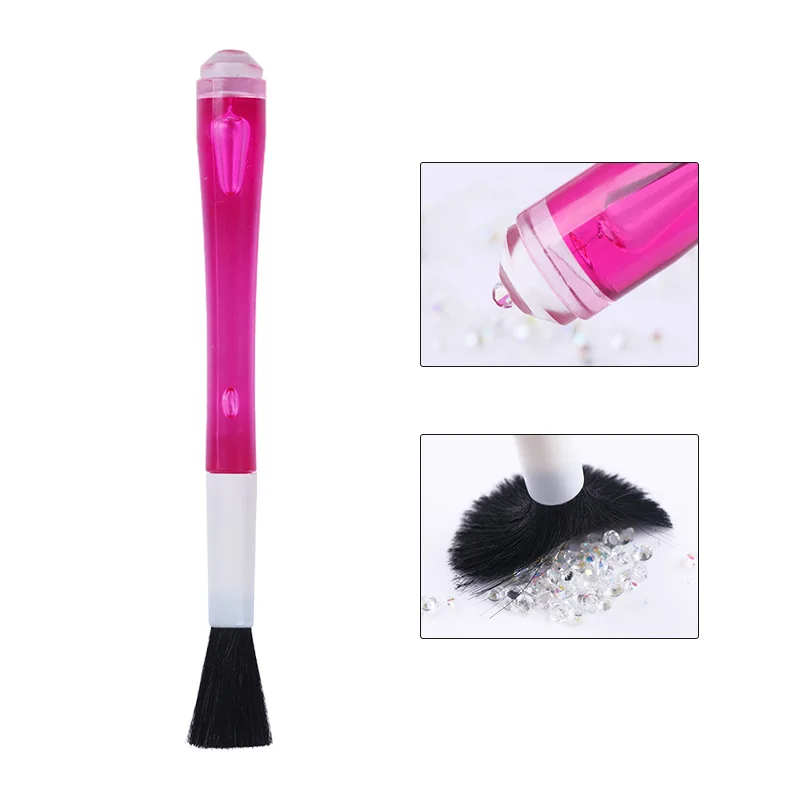 

1 Pc Dual-ended Dotting Silicone Pen Nail Rhinestone Studs Picker Sweeping Brush Manicure Nail Art Tool Accessory