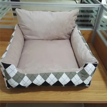

2018 New Plaid Pet dog bed house flannel kennel cat small Dog Beds/Mats Sofa Pet Supplies For large Dog