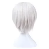 L-email perruque Cosplay synthétique Nier automatique 2B 9S, courtes blanches pour hommes, coiffure pour Halloween, de Type B, résistante à la chaleur ► Photo 2/6