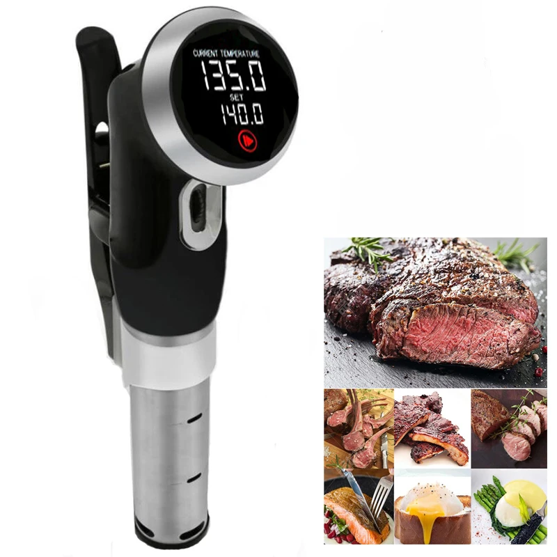 

2019 Vacuum Slow Sous Vide Food Cooker 1800W Powerful Immersion Circulator - LCD Digital Timer Display Stainless Steel