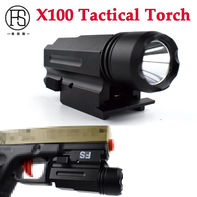 

Military Outdoor Waterproof Torch X100 Tactical LED Flashlight For Airsoft Gun Hunting Rifle 20mm Picatinny Rail