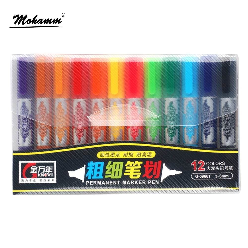 Genvana3 6mm Permanent Twin Tips Marker Pen Oily Ink Abrasion High