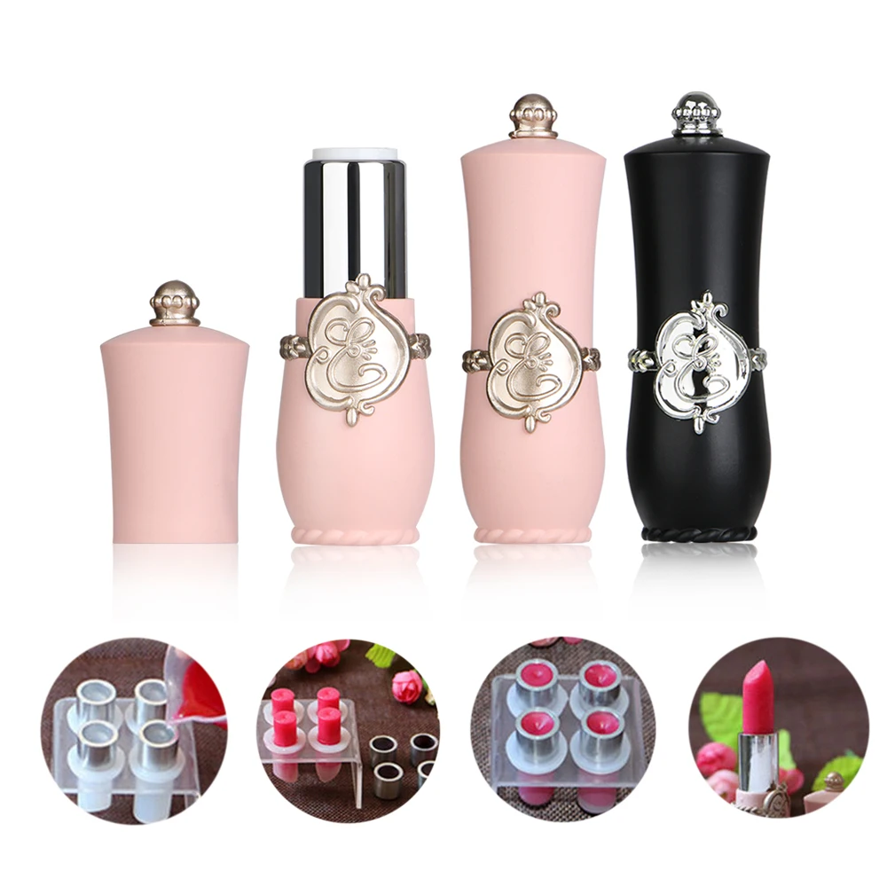 

1/2PC Black/Pink Palace Style Empty Lipstick Tube DIY Lip Balm Stick Refillable Bottle Container Makeup Tools Accessories