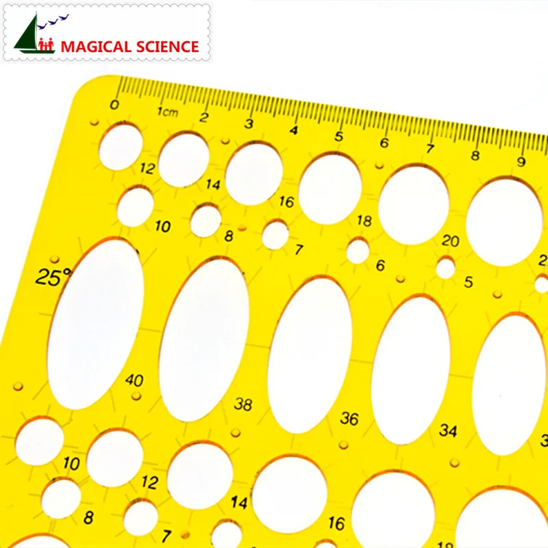 Drawing Ruler Plastic Ruler Transparent Plastic Ellipse Drawing Template Oval Professional Design 25cm