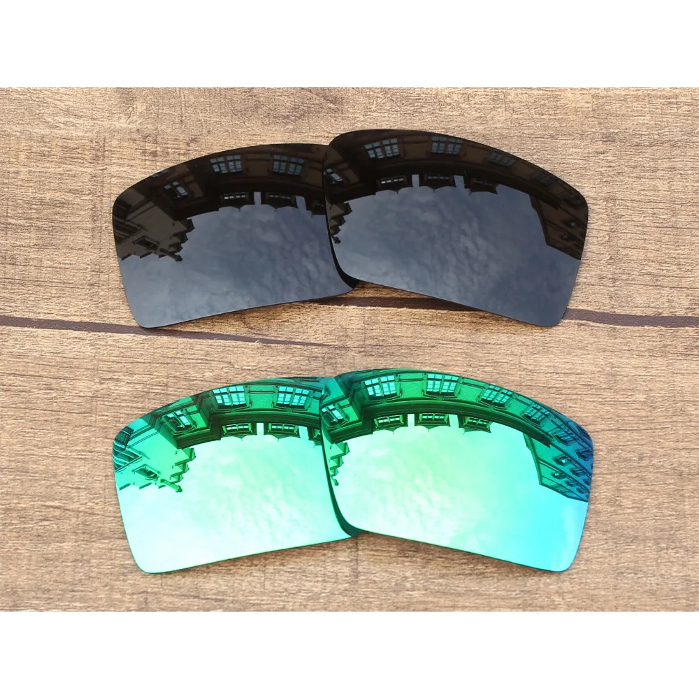 

Vonxyz 2 Pairs Stealth Black & Grey Green Polarized Replacement Lenses for-Oakley Eyepatch 2 Frame