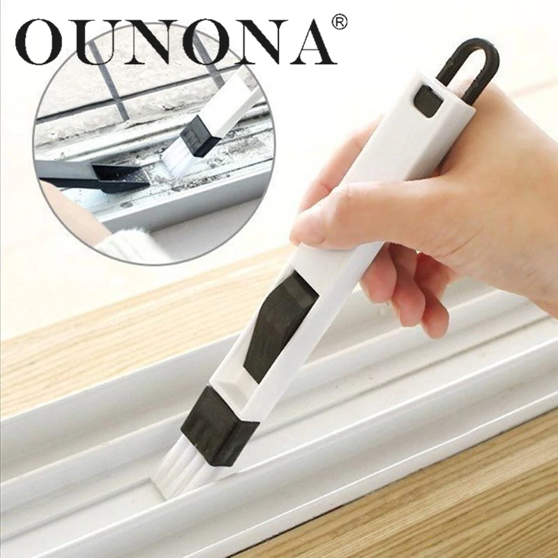 

OUNONA 2-in-1 Mini Cleaning Brush with Detachable Dustpan for Window Groove Keyboard Corner Crannies