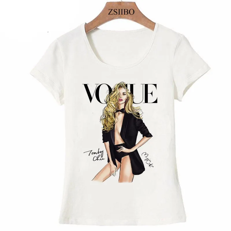 

Vintage vogue Paris street fashion print girl T-Shirt New Summer cute women casual novelty Harajuku ladies hipster cool Top Tees