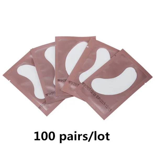 100pink 50/100 пар глазных пластырей для наращивания ресниц индивидуальные подушечки шелковые патчи для глаз под накладки для наращивания ресниц патчи для наращивания ресниц - Цвет: 100pink