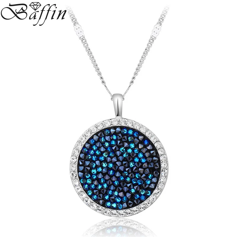 BAFFIN 100% D'origine Cristaux De SWAROVSKI Maxi Ronde Collier Pendentif Pour Les Femmes Parti Accessoires De Mariage Meilleurs Cadeaux Joyas