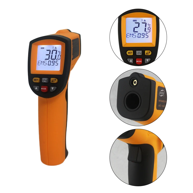 

Digital Thermometer GS320 GM320 GM900 Red Laser Infrared Thermometer Non-Contact IR Pyrometer LCD Temperature Meter Gun Point